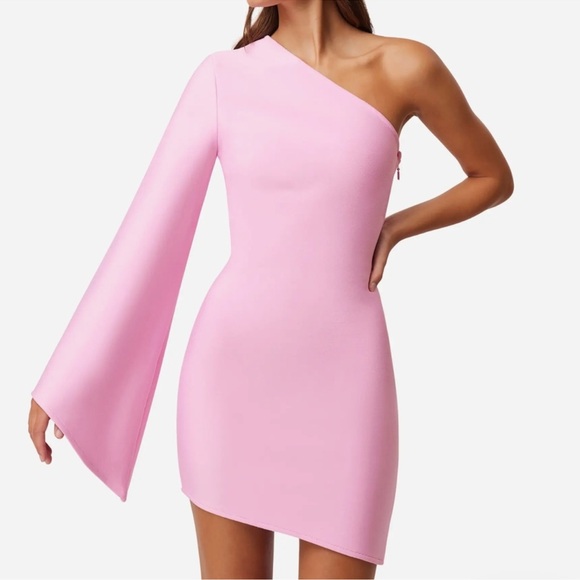 Elliatt Riley One-Shoulder Minidress, Pink, New No Tags, - Picture 1 of 6